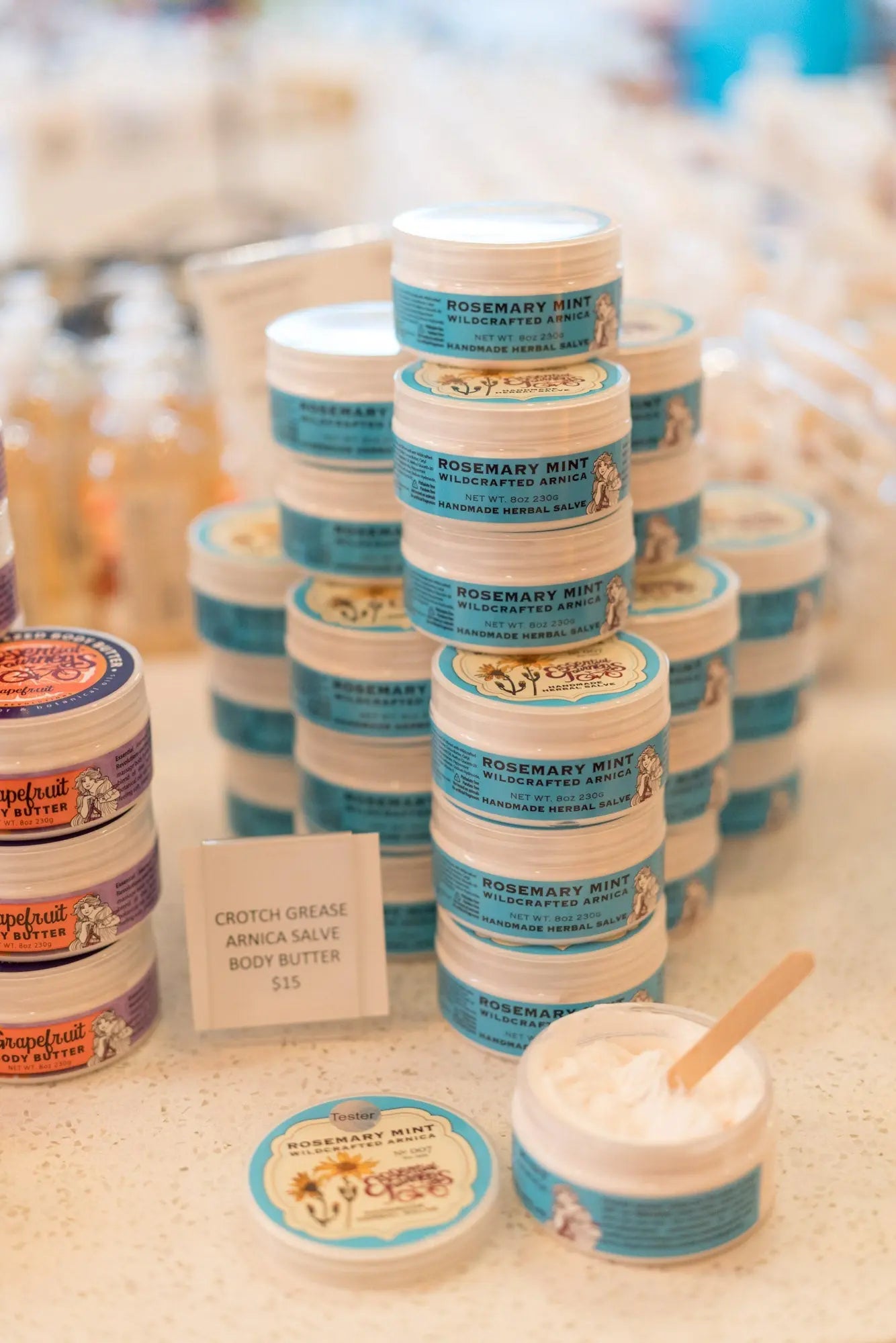 Rosemary Mint Arnica Salve 8 Oz. by Essential Journeys, handmade bath and body detail photo 3