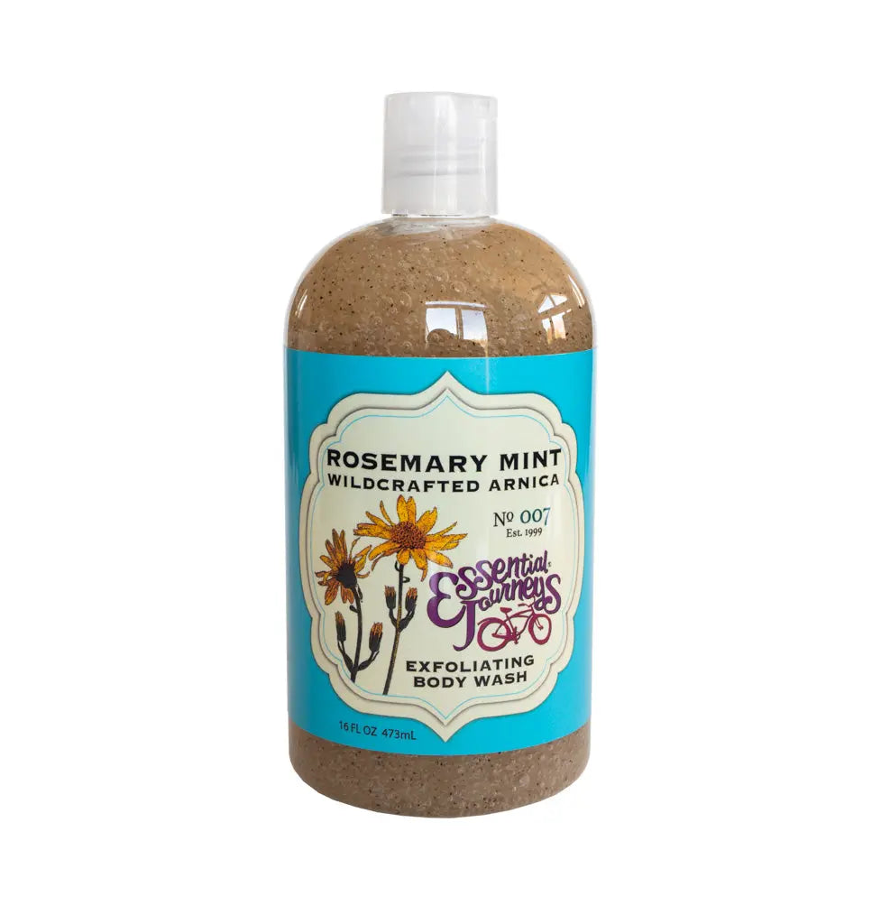 ROSEMARY MINT EXFOLIATING BODY WASH 16 oz. (with Arnica & Epsom Salt) Essential Journeys