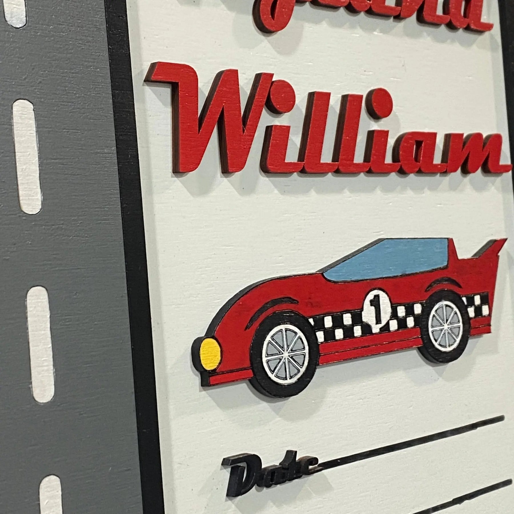 Racing Car Birth Announcement Door Hanger by Poor Hog Customs, Southern home decor detail photo 6