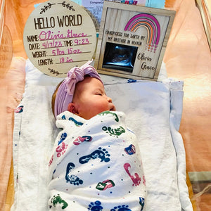 Rainbow Baby Ultrasound Frame by Poor Hog Customs, children's boutique clothing detail photo 4