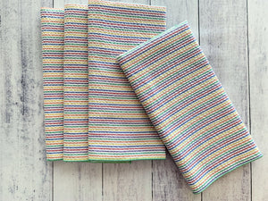 Rainbow Seersucker Cloth Napkins, set of four by Dot and Army, table linens detail photo 3