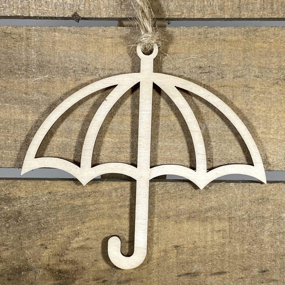 Rainy Day Umbrella Wooden Christmas Ornament | Weather Decor by Cate's Concepts, LLC, Southern home decor main product photo