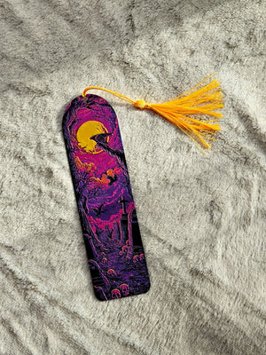 Ravenwatch Cemetery Bookmark – Gothic Moon & Raven Bookmark by The Tween Space, paper gift detail photo 2