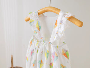 Reach for the Sky Organic Muslin Bubble Romper by Nola Tawk, Southern lifestyle apparel detail photo 5