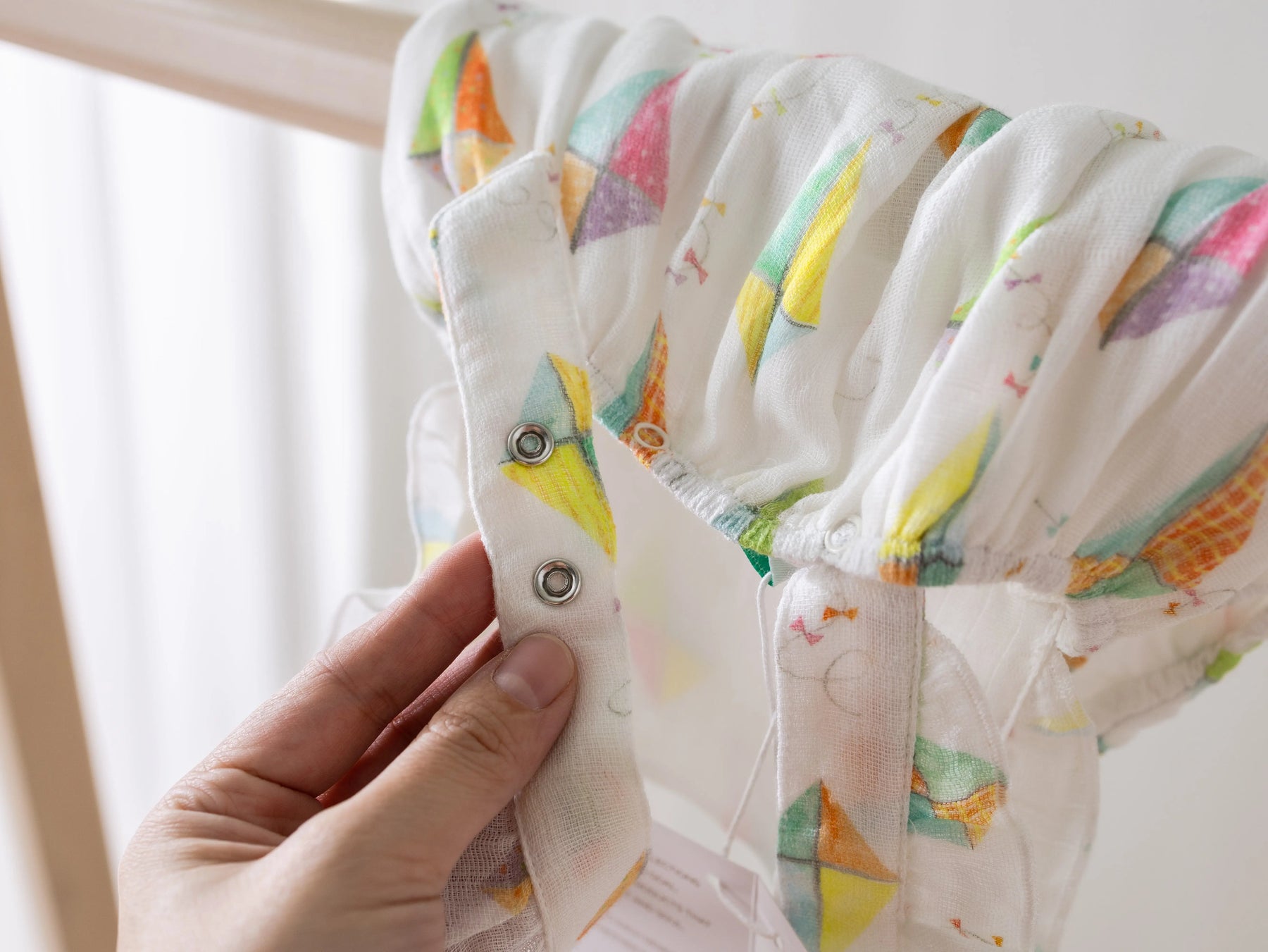 Reach for the Sky Organic Muslin Bubble Romper by Nola Tawk, Southern lifestyle apparel detail photo 6