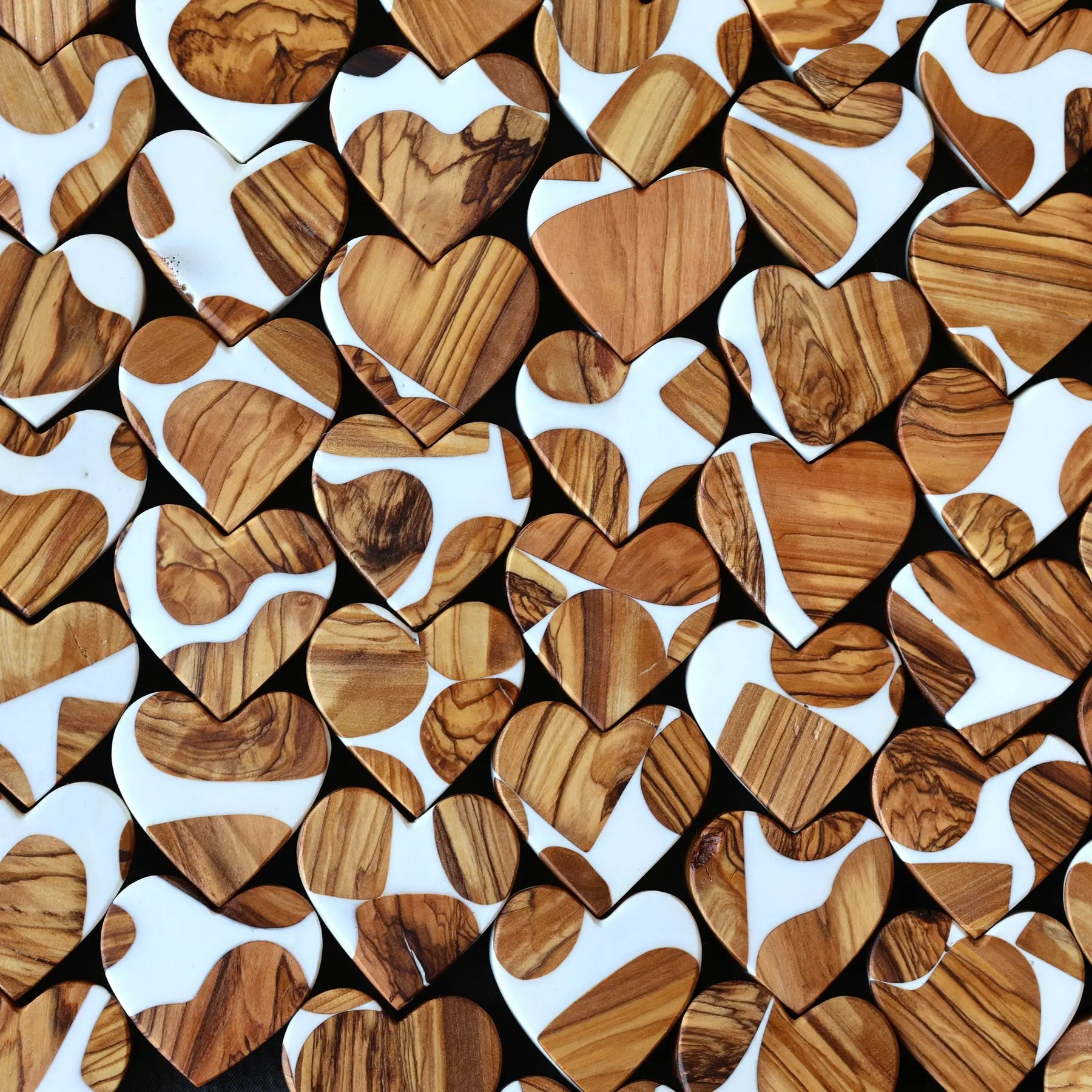 Reclaimed Olive & Resin Hearts by Dennehey Design Co., religious items detail photo 6