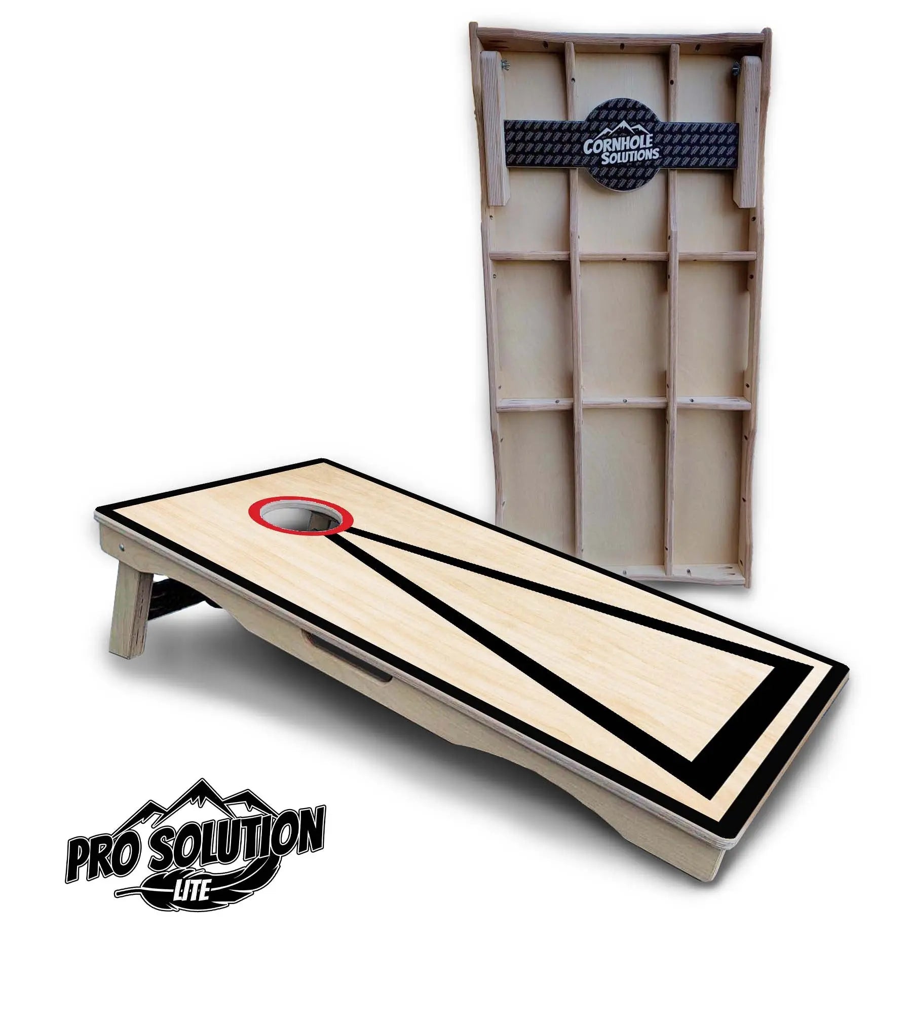 Red/Black Hole Ring Cornhole Boards - Pro Solution Lite Series by Cornhole Solutions, handmade jewelry detail photo 9