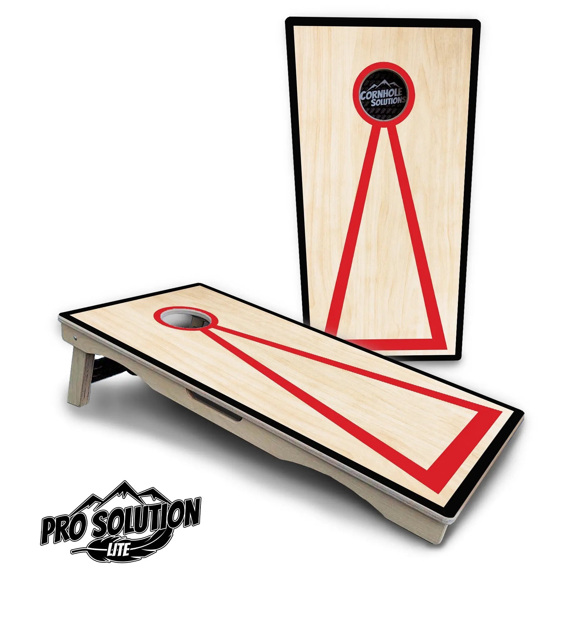 Red/Black Hole Ring Cornhole Boards - Pro Solution Lite Series by Cornhole Solutions, handmade jewelry detail photo 21