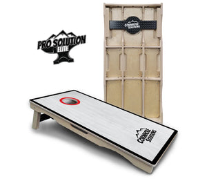 Red/Black Hole Ring Grey Wash Cornhole Boards - Pro Solution Elite Series by Cornhole Solutions, handmade jewelry detail photo 2