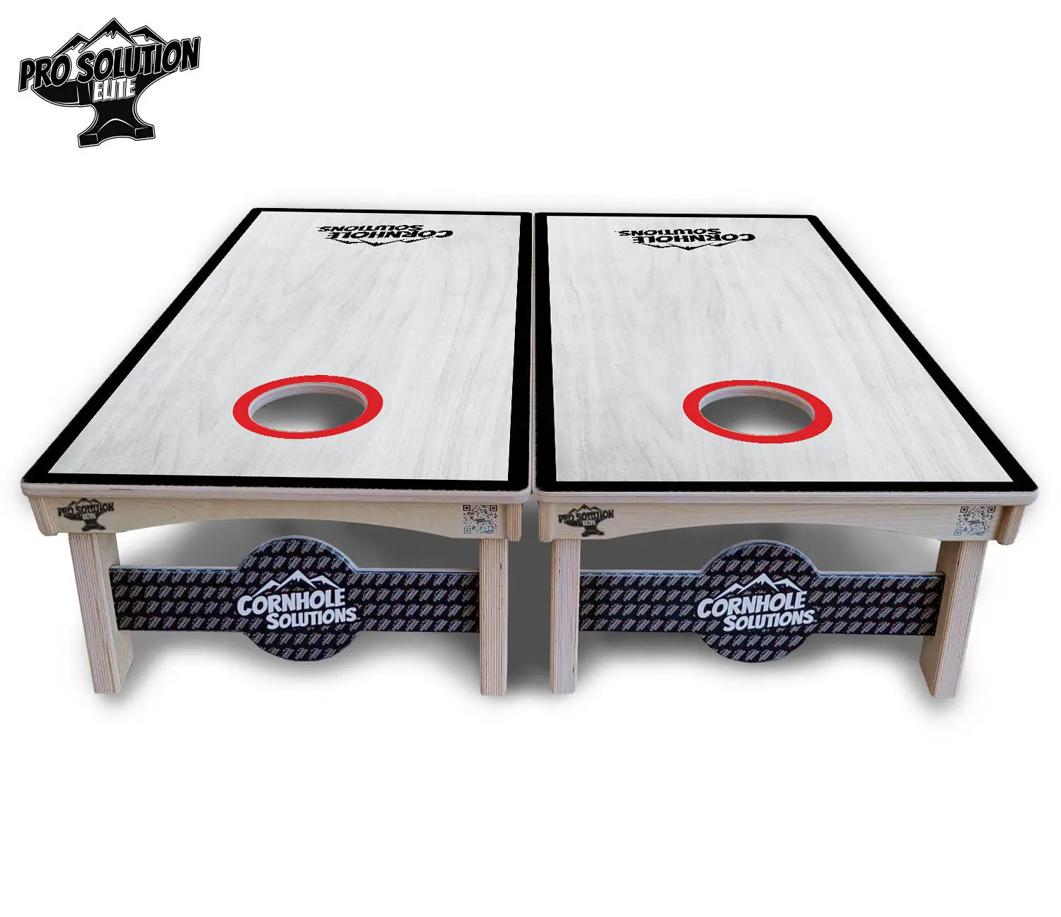 Red/Black Hole Ring Grey Wash Cornhole Boards - Pro Solution Elite Series by Cornhole Solutions, handmade jewelry detail photo 4