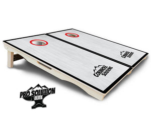 Red/Black Hole Ring Grey Wash Cornhole Boards - Pro Solution Elite Series by Cornhole Solutions, handmade jewelry detail photo 6