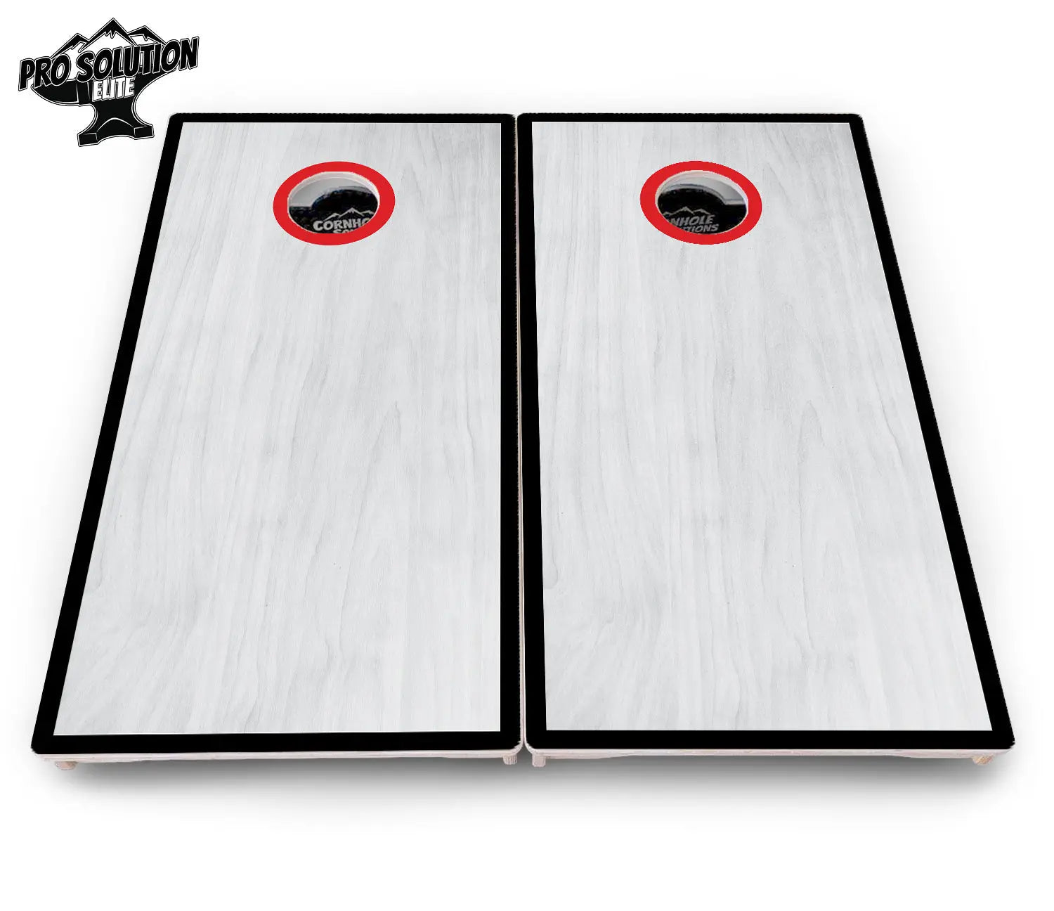 Red/Black Hole Ring Grey Wash Cornhole Boards - Pro Solution Elite Series by Cornhole Solutions, handmade jewelry detail photo 8