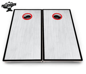 Red/Black Hole Ring Grey Wash Cornhole Boards - Pro Solution Elite Series by Cornhole Solutions, handmade jewelry detail photo 8