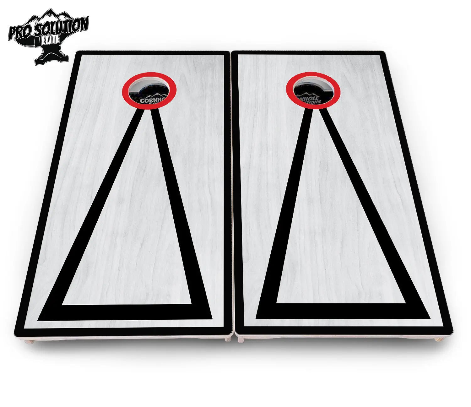 Red/Black Hole Ring Grey Wash Cornhole Boards - Pro Solution Elite Series by Cornhole Solutions, handmade jewelry detail photo 10