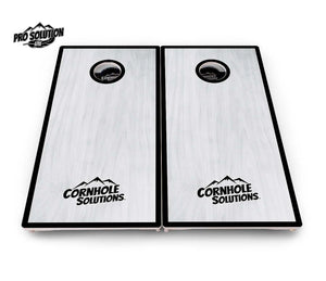 Red/Black Hole Ring Grey Wash Cornhole Boards - Pro Solution Lite Series Cornhole Solutions
