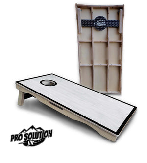 Red/Black Hole Ring Grey Wash Cornhole Boards - Pro Solution Lite Series Cornhole Solutions