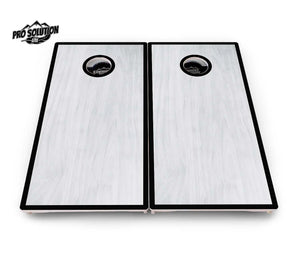 Red/Black Hole Ring Grey Wash Cornhole Boards - Pro Solution Lite Series Cornhole Solutions