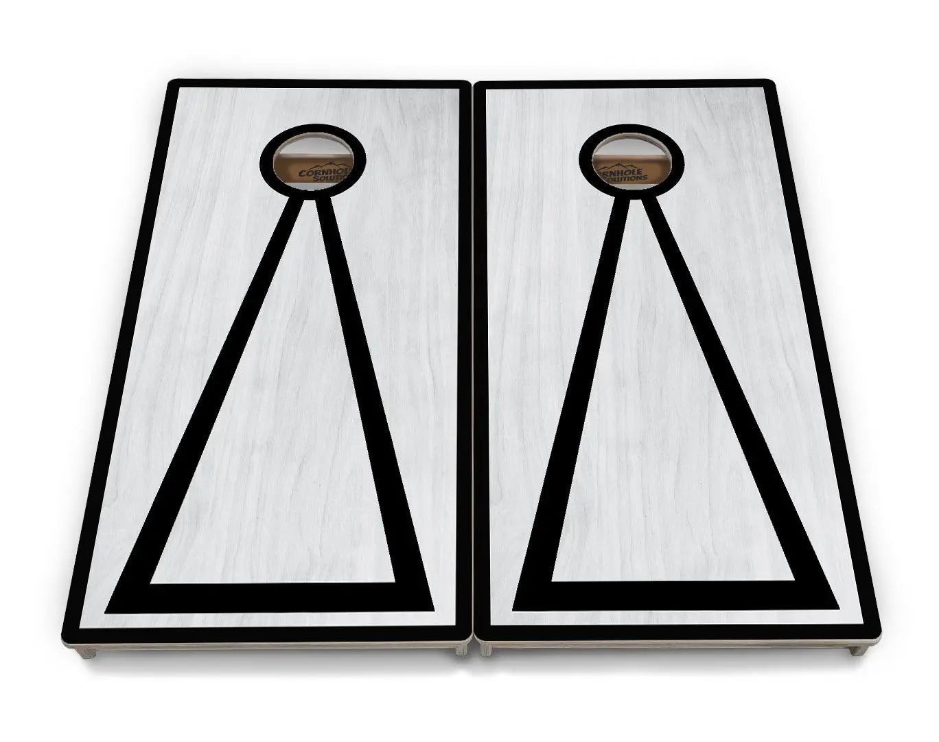 Red/Black Hole Ring Grey Wash Cornhole Boards - Professional Tournament Series