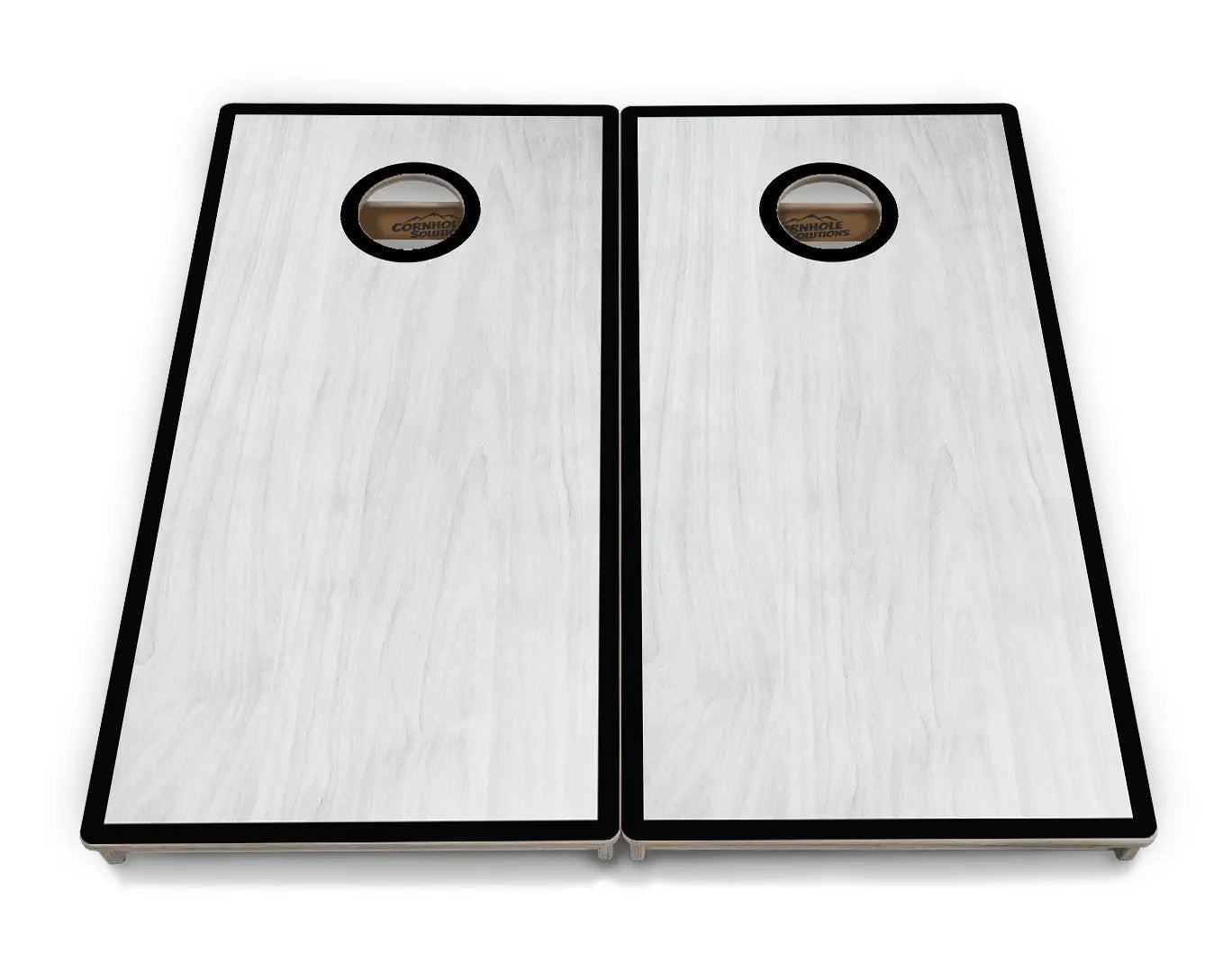 Red/Black Hole Ring Grey Wash Cornhole Boards - Professional Tournament Series