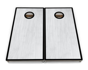 Red/Black Hole Ring Grey Wash Cornhole Boards - Professional Tournament Series