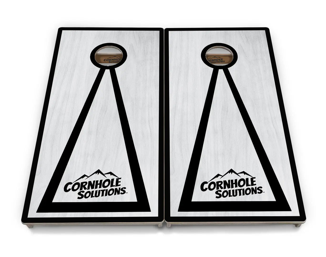 Red/Black Hole Ring Grey Wash Cornhole Boards - Professional Tournament Series