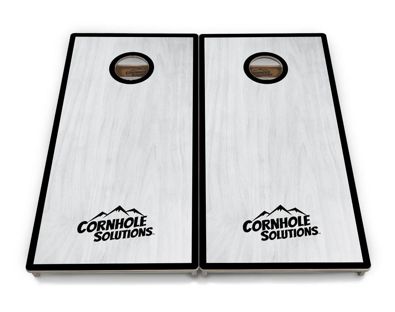 Red/Black Hole Ring Grey Wash Cornhole Boards - Professional Tournament Series