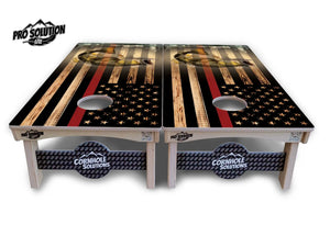 Red Line Deer & Fish Flag Cornhole Boards - Pro Solution Lite Series by Cornhole Solutions, custom cornhole board detail photo 8