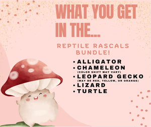 Reptile Rascals Mini Fidget Toy Bundle | 3D Printed Reptile Toys by Mushroom Lady Co, paper gift detail photo 3