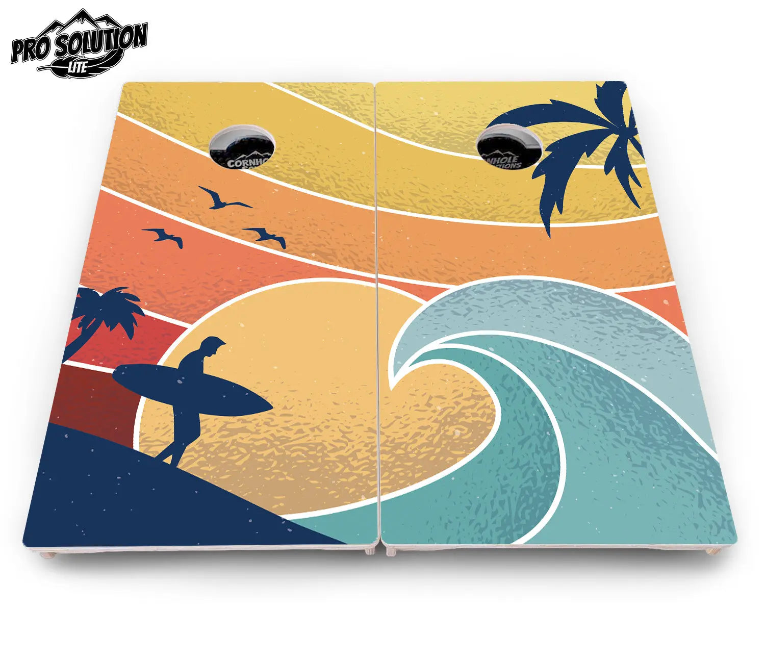 Retro Beach Cornhole Boards - Pro Solution Lite Series Cornhole Solutions