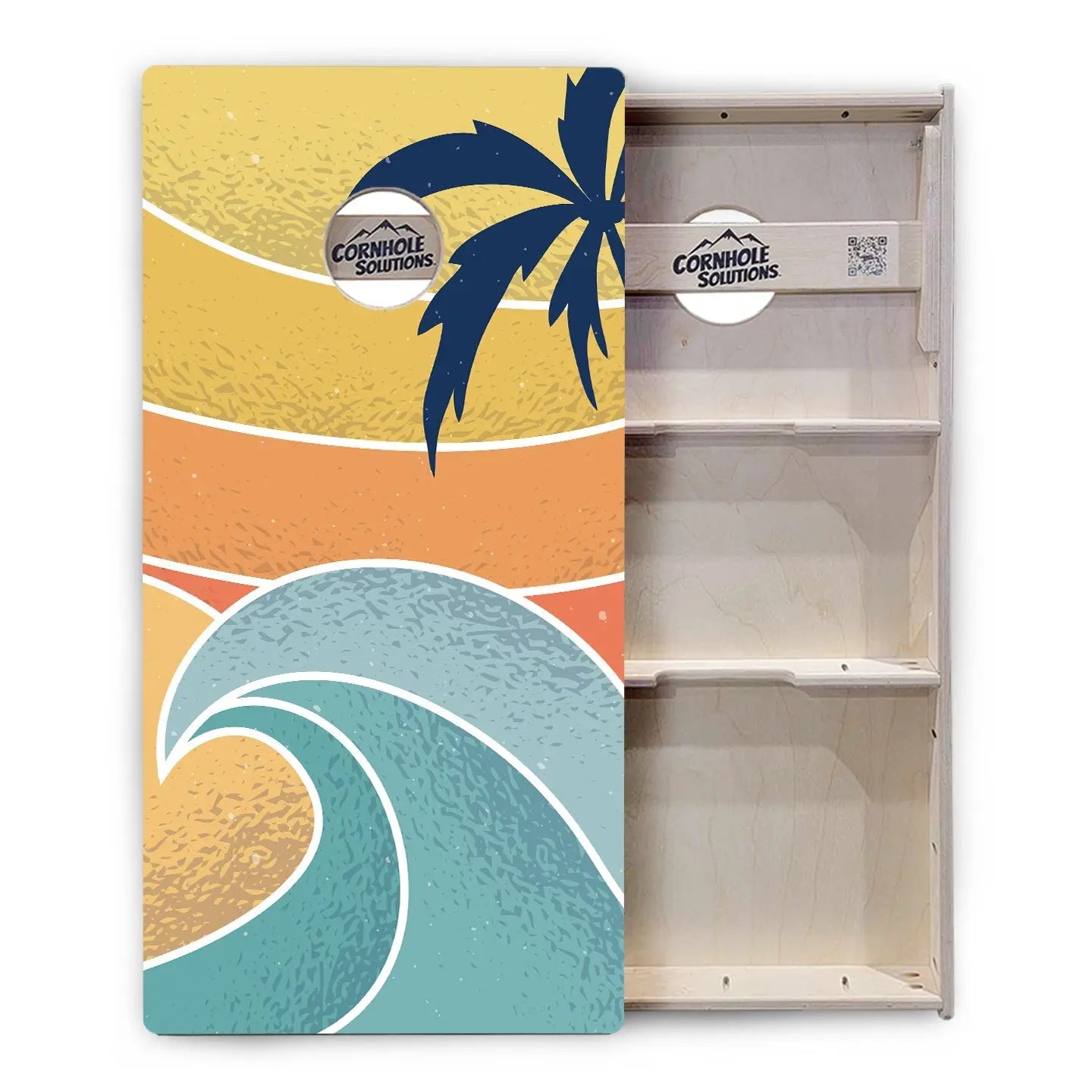 Retro Beach Cornhole Boards - Professional Tournament Series by Cornhole Solutions, custom cornhole board detail photo 9