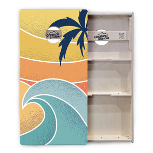 Retro Beach Cornhole Boards - Professional Tournament Series by Cornhole Solutions, custom cornhole board detail photo 9