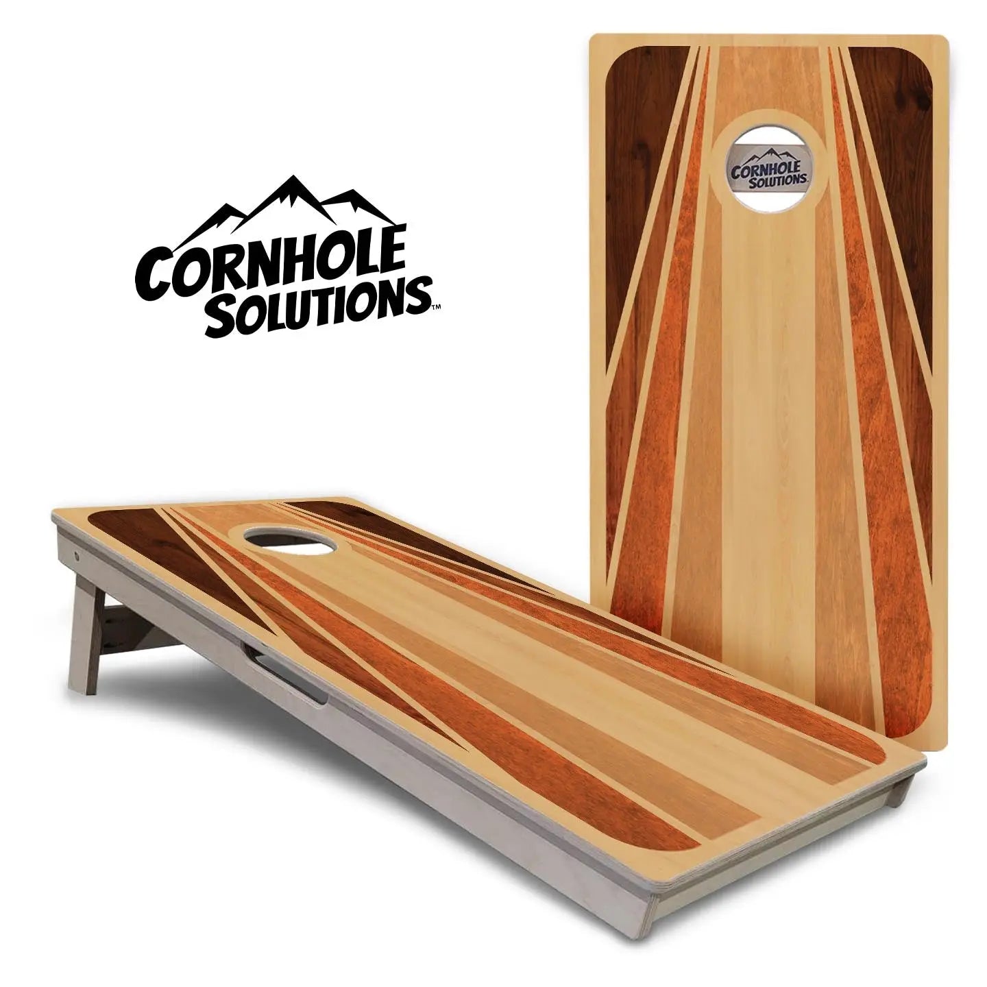 Retro Wood Cornhole Boards - Professional Tournament Series by Cornhole Solutions, custom cornhole board main product photo