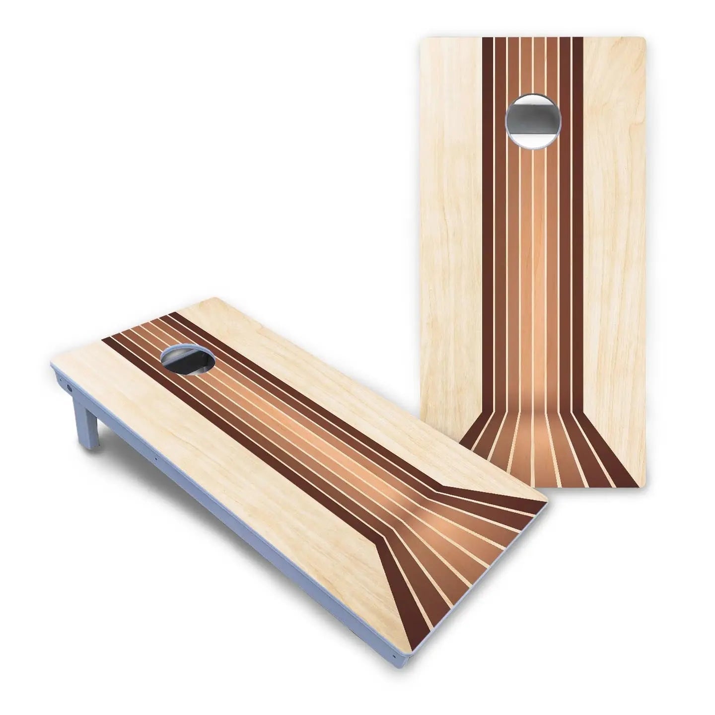 Retro Wood Lines Cornhole Boards - All Weather Series Cornhole Solutions