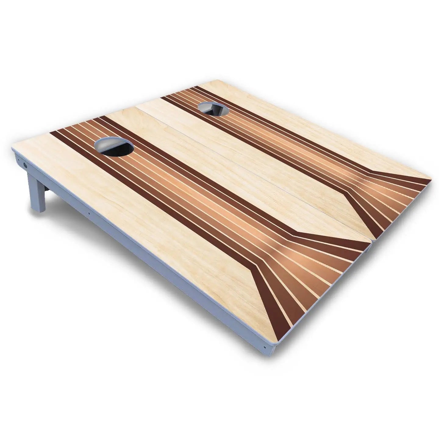 Retro Wood Lines Cornhole Boards - All Weather Series by Cornhole Solutions, custom cornhole board detail photo 3