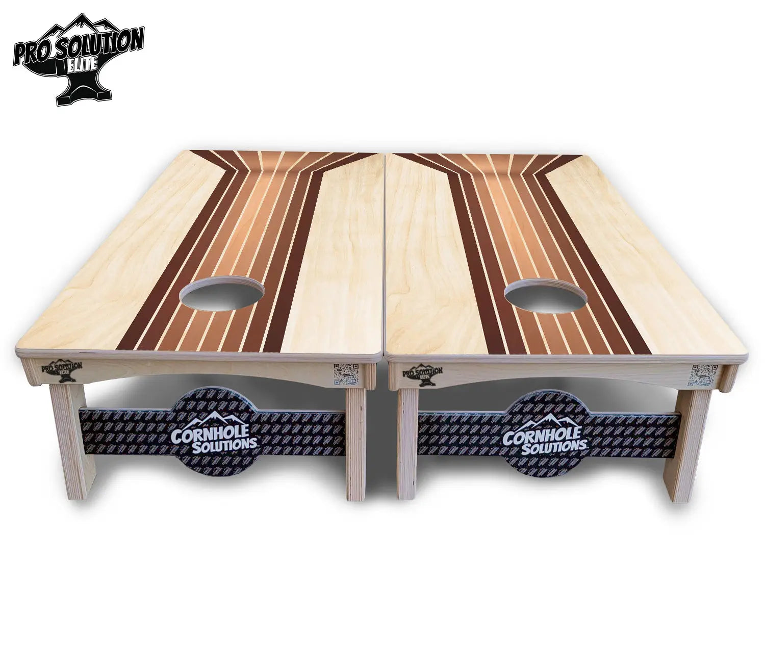 Retro Wood Lines Cornhole Boards - Pro Solution Elite Series by Cornhole Solutions, custom cornhole board detail photo 3