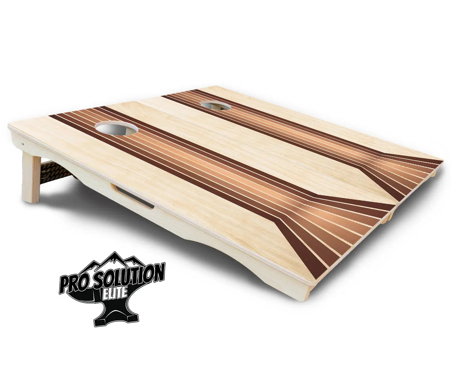 Retro Wood Lines Cornhole Boards - Pro Solution Elite Series by Cornhole Solutions, custom cornhole board detail photo 5
