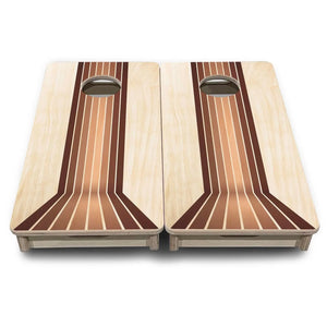 Retro Wood Lines - Mini or Vacation Size Cornhole Boards by Cornhole Solutions, custom cornhole board detail photo 2