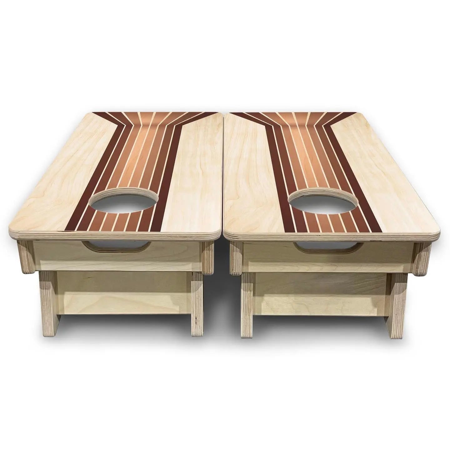 Retro Wood Lines - Mini or Vacation Size Cornhole Boards by Cornhole Solutions, custom cornhole board detail photo 4