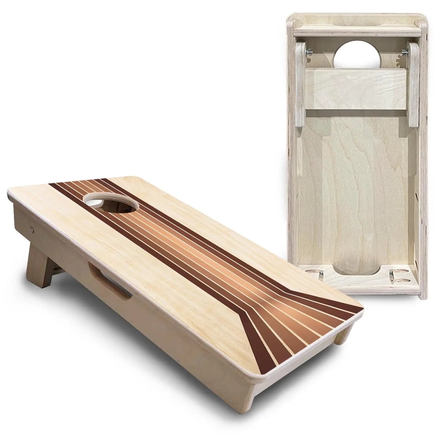 Retro Wood Lines - Mini or Vacation Size Cornhole Boards by Cornhole Solutions, custom cornhole board detail photo 5