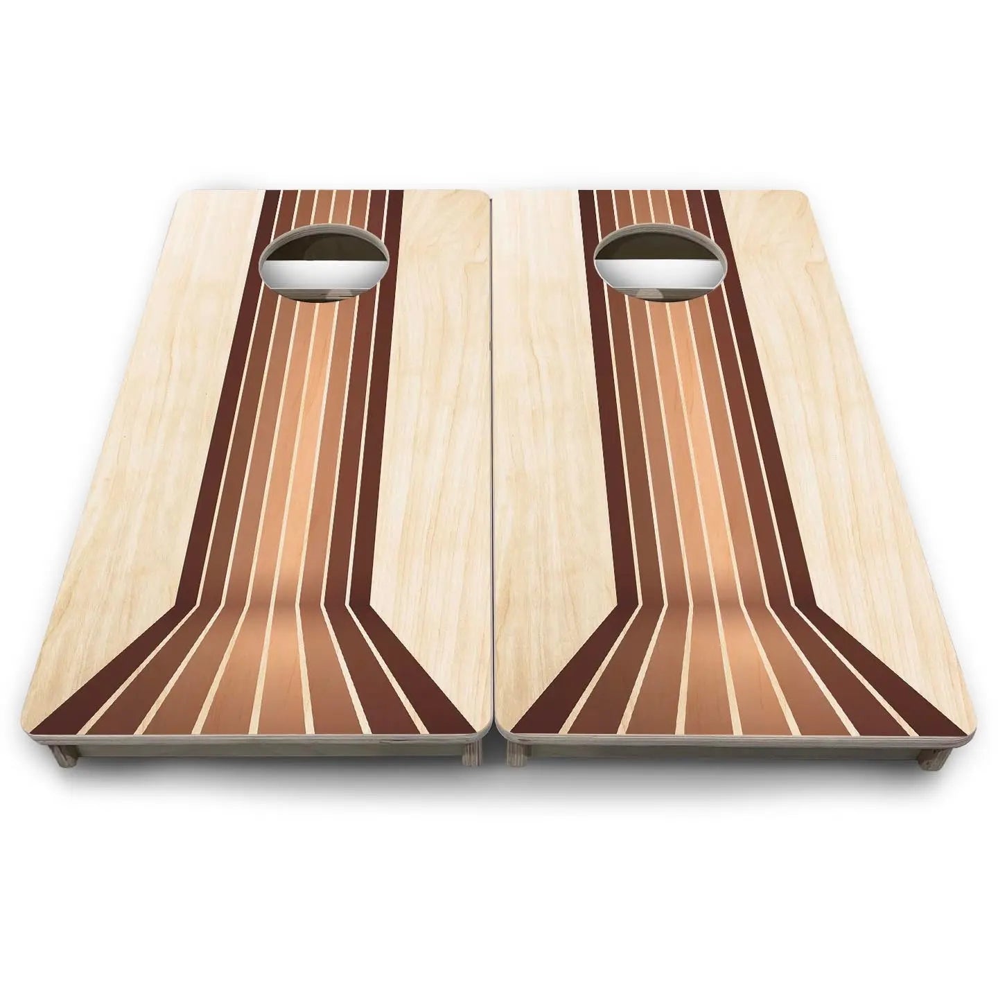 Retro Wood Lines - Mini or Vacation Size Cornhole Boards by Cornhole Solutions, custom cornhole board detail photo 9