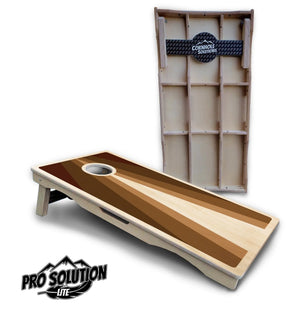 Retro Wood Triangle Cornhole Boards - Pro Solution Lite Series by Cornhole Solutions, custom cornhole board main product photo