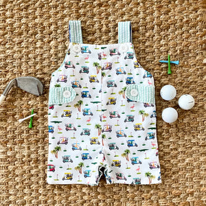 Reversible The Palms Golf Jon Jon by Seven Lantern Lane, children's boutique clothing detail photo 2