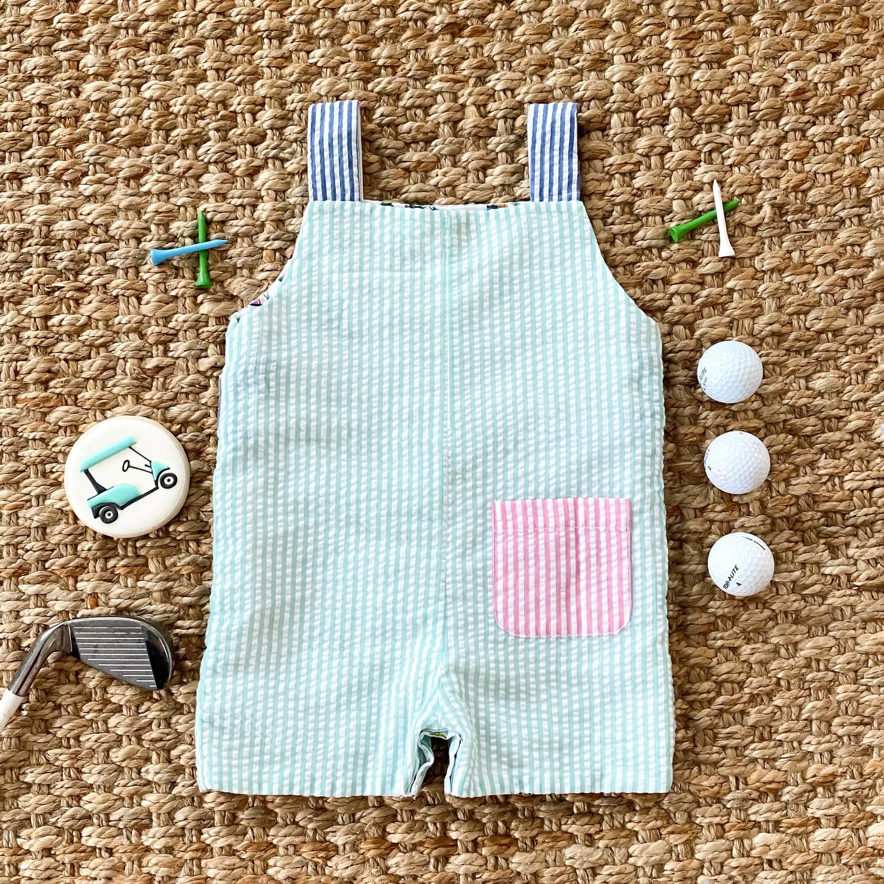 Reversible The Palms Golf Jon Jon by Seven Lantern Lane, children's boutique clothing detail photo 12