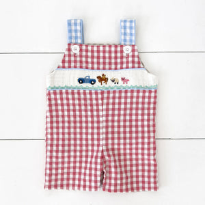 Reversible Tractor / Little Blue Farm Truck Jon Jon by Seven Lantern Lane, children's boutique clothing detail photo 17