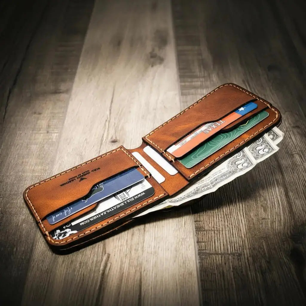 Rio Grande Bifold Wallet by Bull Sheath Leather, handmade leather goods detail photo 15