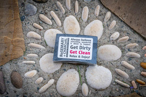 Rosemary + Charcoal Face & Body Soap 5 Oz by Essential Journeys, natural skincare detail photo 4