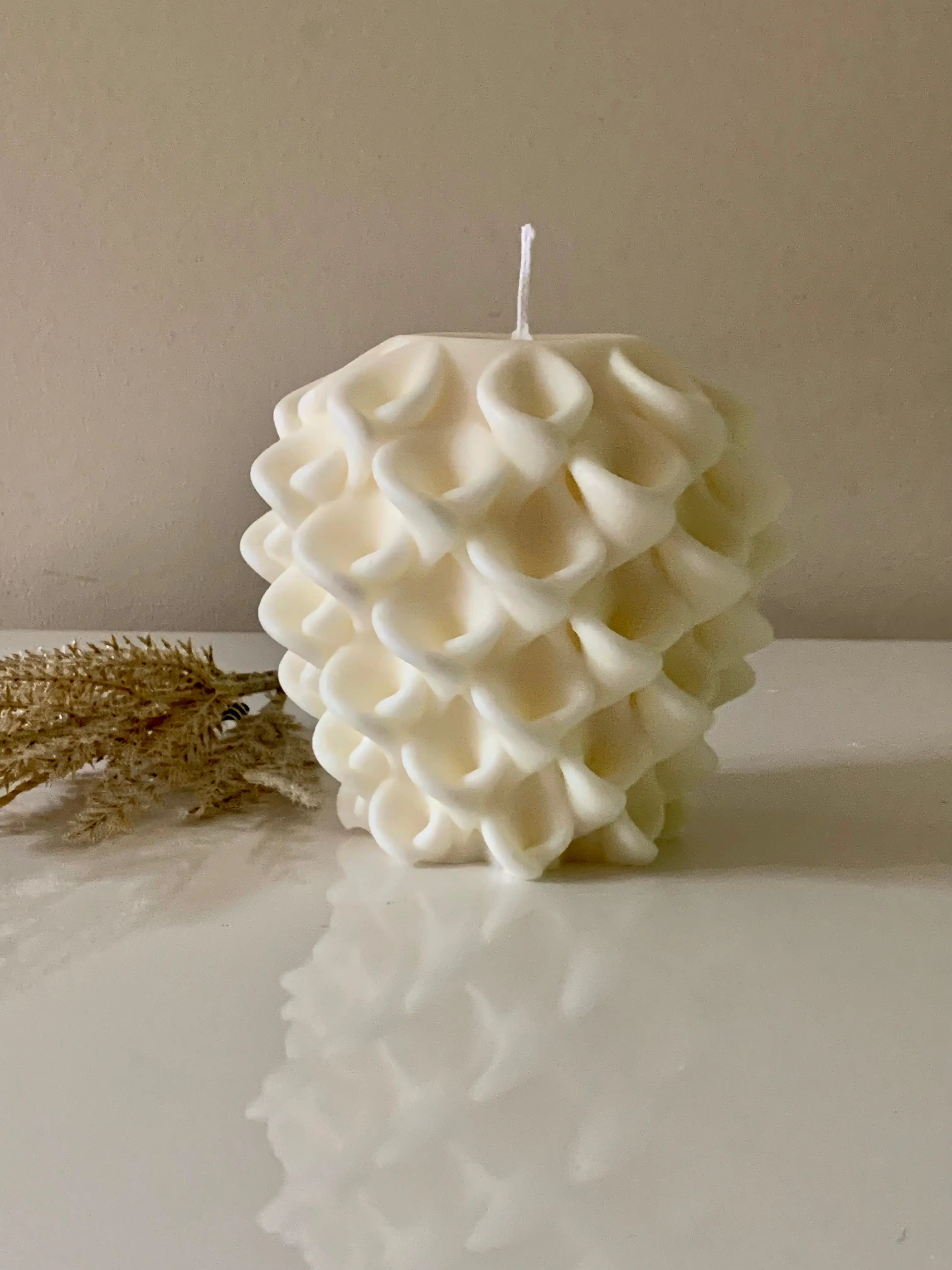 Rosina sculptural candle by Believe Candle