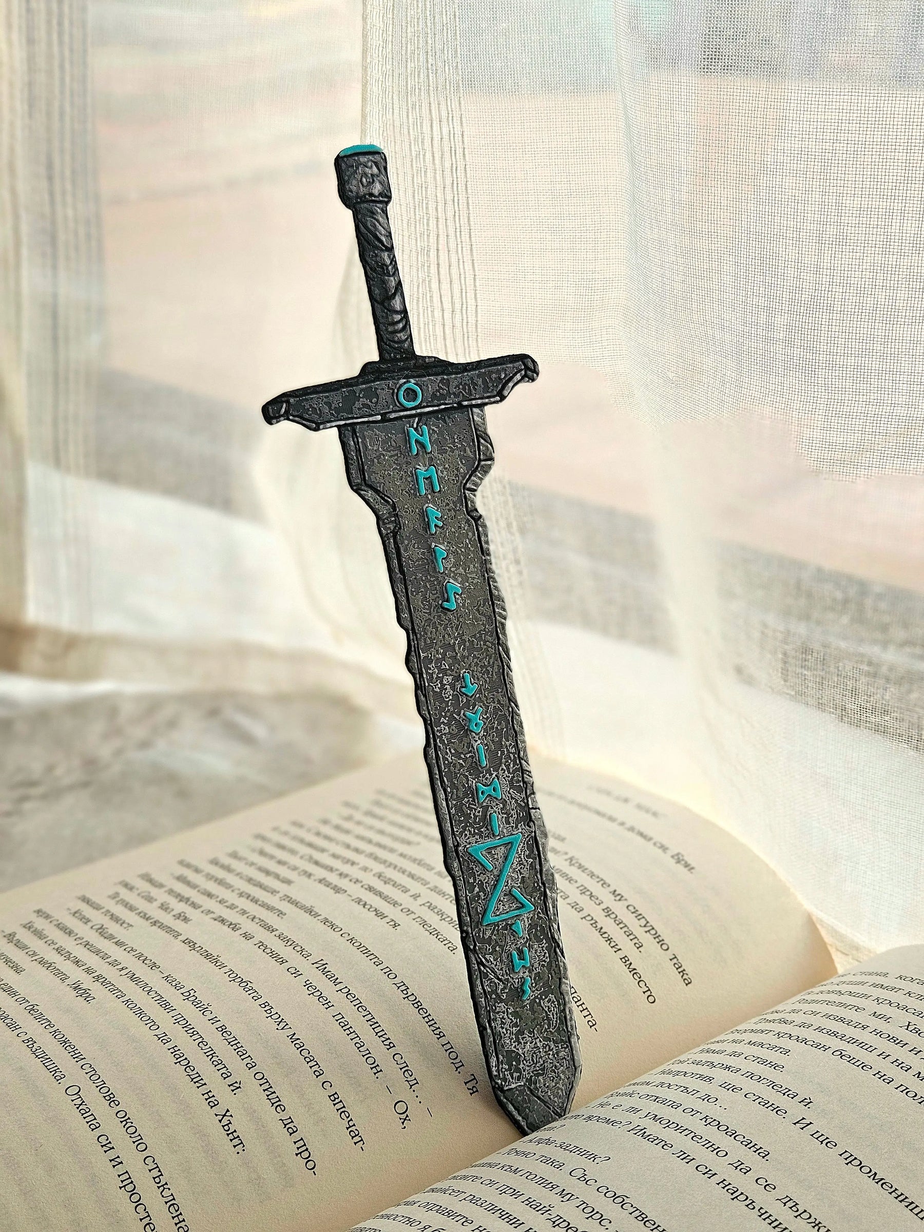 Runic Blade Sword Bookmark – Norse Rune Fantasy Bookmark by The Tween Space, paper gift detail photo 3
