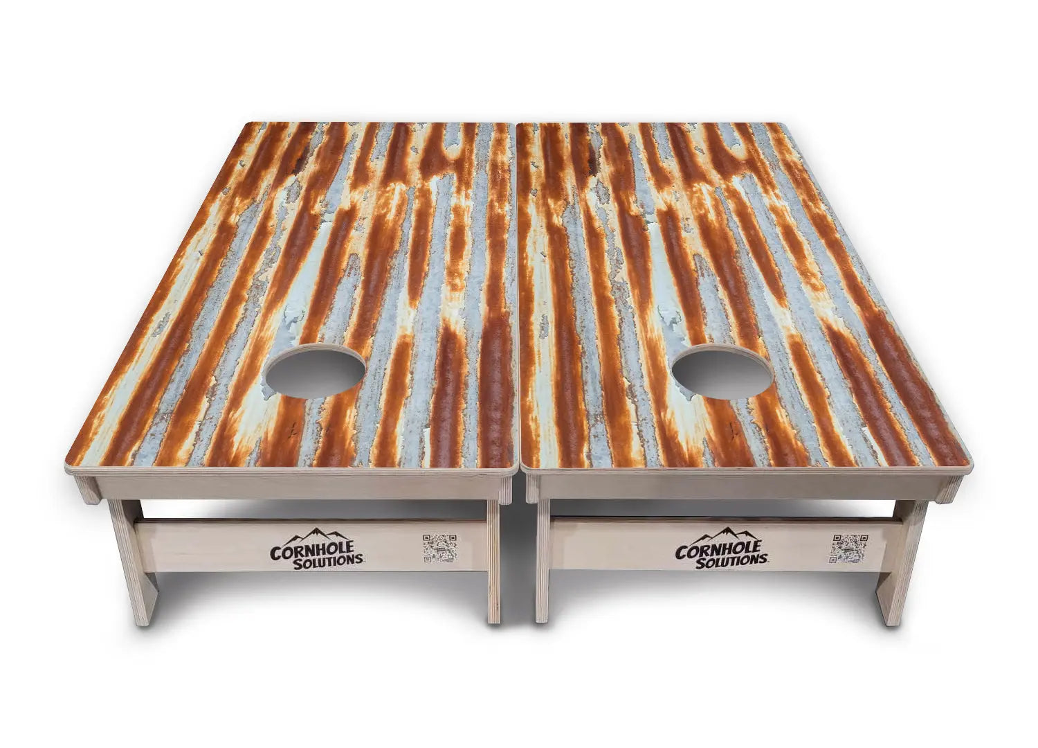 Rustic Tin Roof Cornhole Boards - Professional Tournament Cornhole Boards by Cornhole Solutions, custom cornhole board detail photo 2