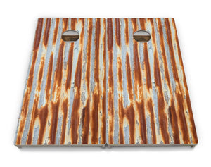 Rustic Tin Roof Cornhole Boards - Professional Tournament Cornhole Boards by Cornhole Solutions, custom cornhole board detail photo 3